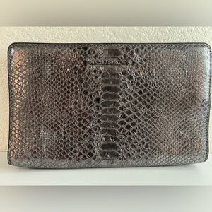 Michael Kors Metallic Snakeskin Clutch